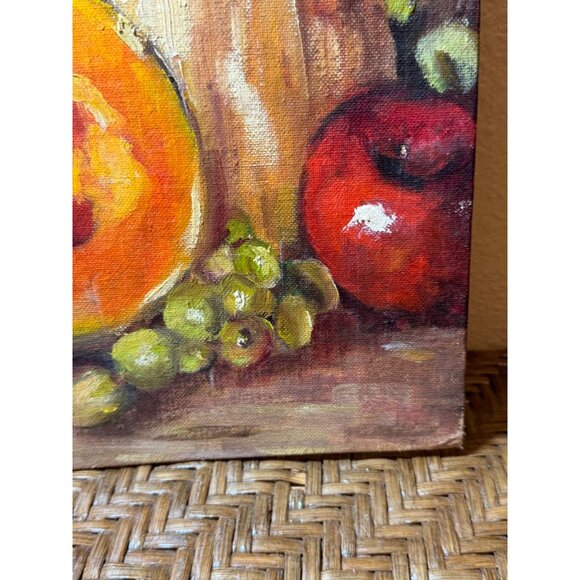 Vintage 1966 Still Life Painting On Grumbacher Canvas Panel 8" X 16" By Flossie - Picture 4 of 9